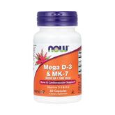 NOW Foods, Mega D-3 & MK-7, 5,000 IU / 180 mcg, 60 Capsules