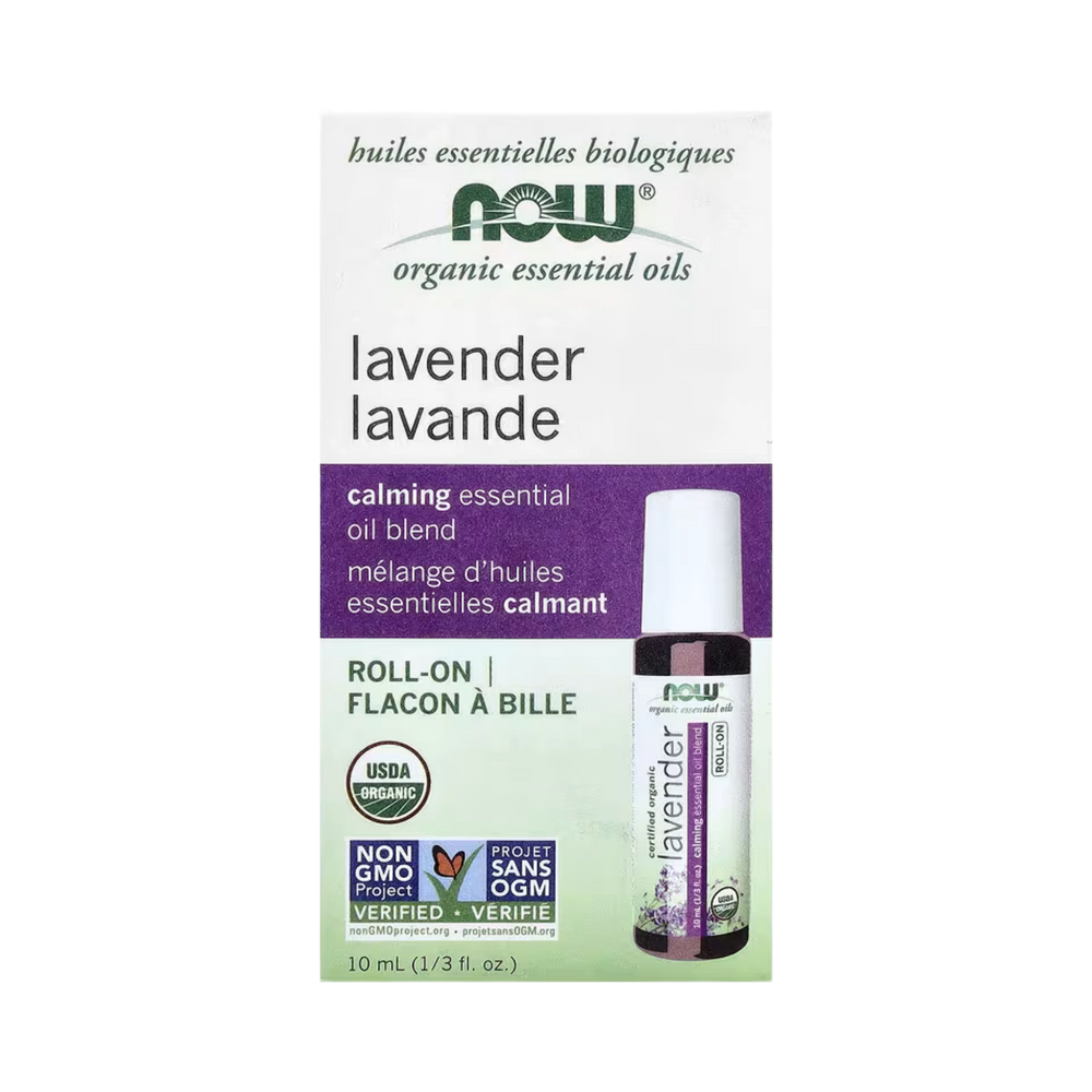 NOW Foods, Organic Essential Oils, Lavender Roll-On, 1/3 fl oz, 10 ml