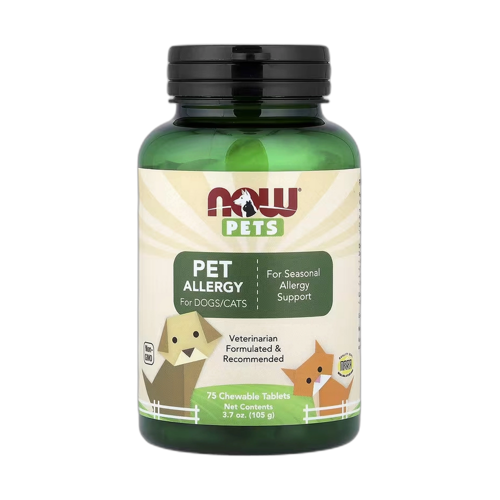 NOW Foods, Pets, Pet Allergy for Dogs/Cats, 75 Chewable Tablets