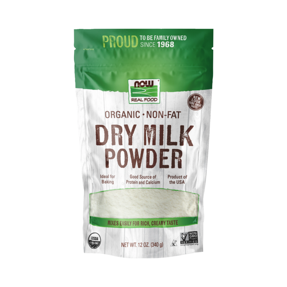 NOW Foods, Real Food, Organic Non-Fat Dry Milk Powder, 12 Oz