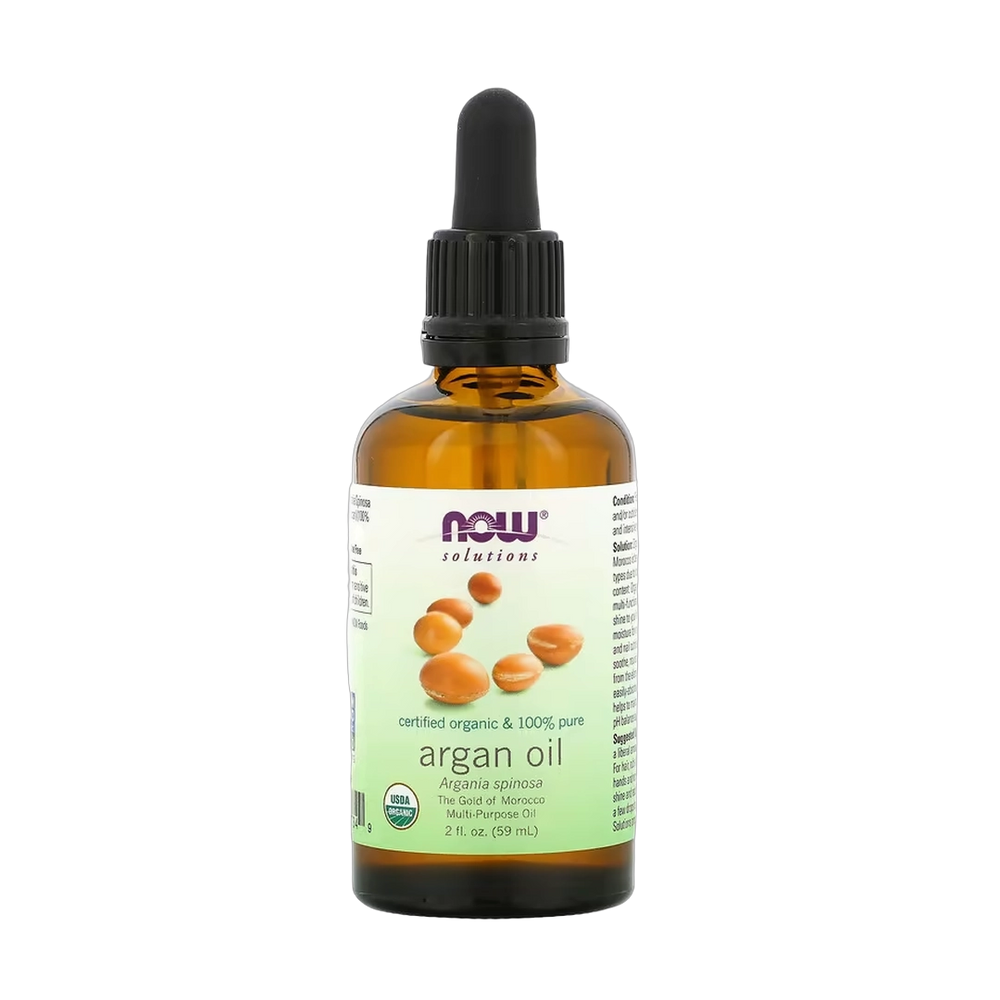 NOW Foods, Solutions, Certified Organic & 100% Pure Argan Oil, 2 fl oz, 59 ml