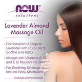 NOW Foods, Solutions, Lavender Almond Massage Oil, 16 fl oz, 473 ml