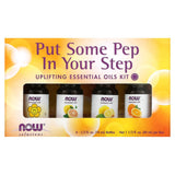 NOW Foods, Solutions, Put Some Pep in Your Step, Uplifting Essential Oils Kit, 4 Bottles, 1.3 fl oz, 10 ml Each