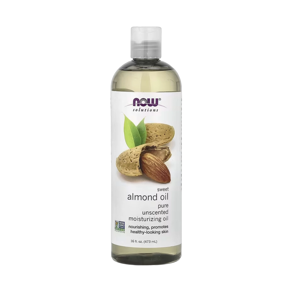 NOW Foods, Solutions, Sweet Almond Oil, Pure Moisturizing Oil, Unscented, 16 fl oz, 473 ml