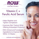 NOW Foods, Solutions, Vitamin C & Ferulic Acid Serum, 1 fl oz, 30 ml