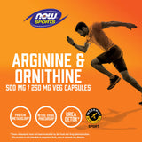 NOW Foods, Sports, Arginine & Ornithine, 250 Veg Capsules
