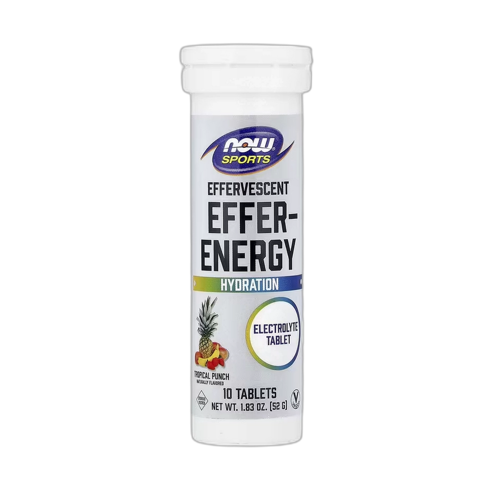 NOW Foods, Sports, Effer-Energy Effervescent, Tropical Punch, 10 Tablets, 1.83 oz, 52 g