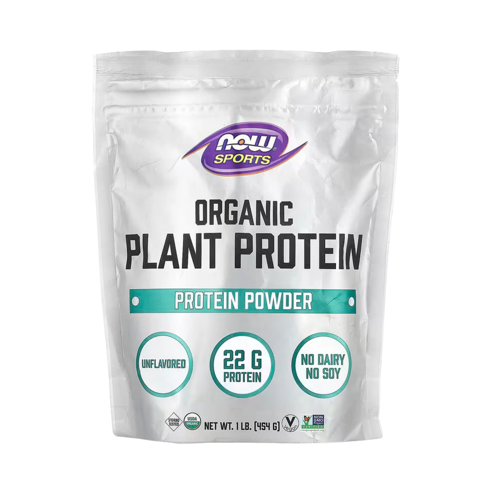 NOW Foods, Sports, Organic Plant Protein Powder, Unflavored, 1 lb, 454 g