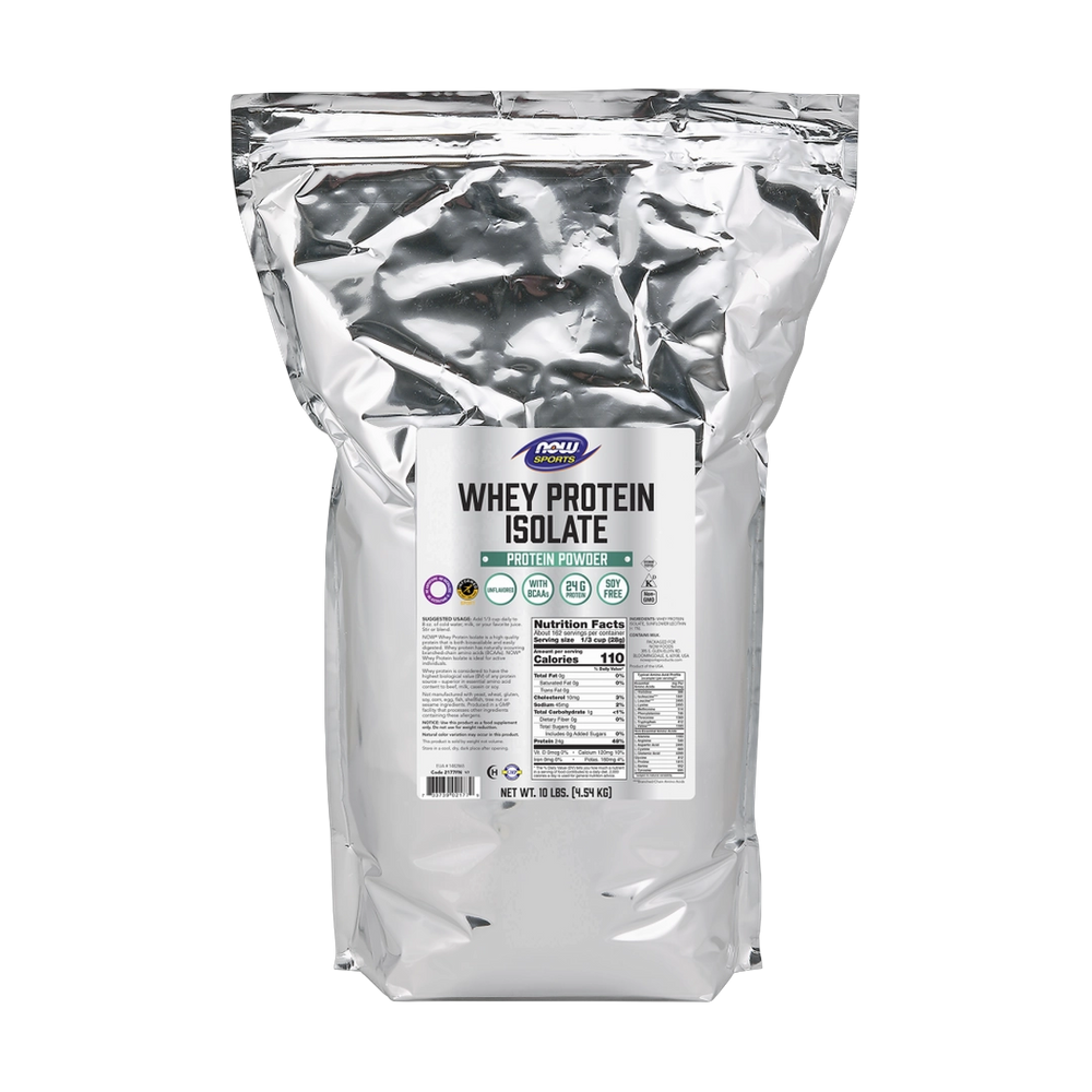 NOW Foods, Sports, Whey Protein Isolate, Unflavored, 10 lbs, 4.54 kg