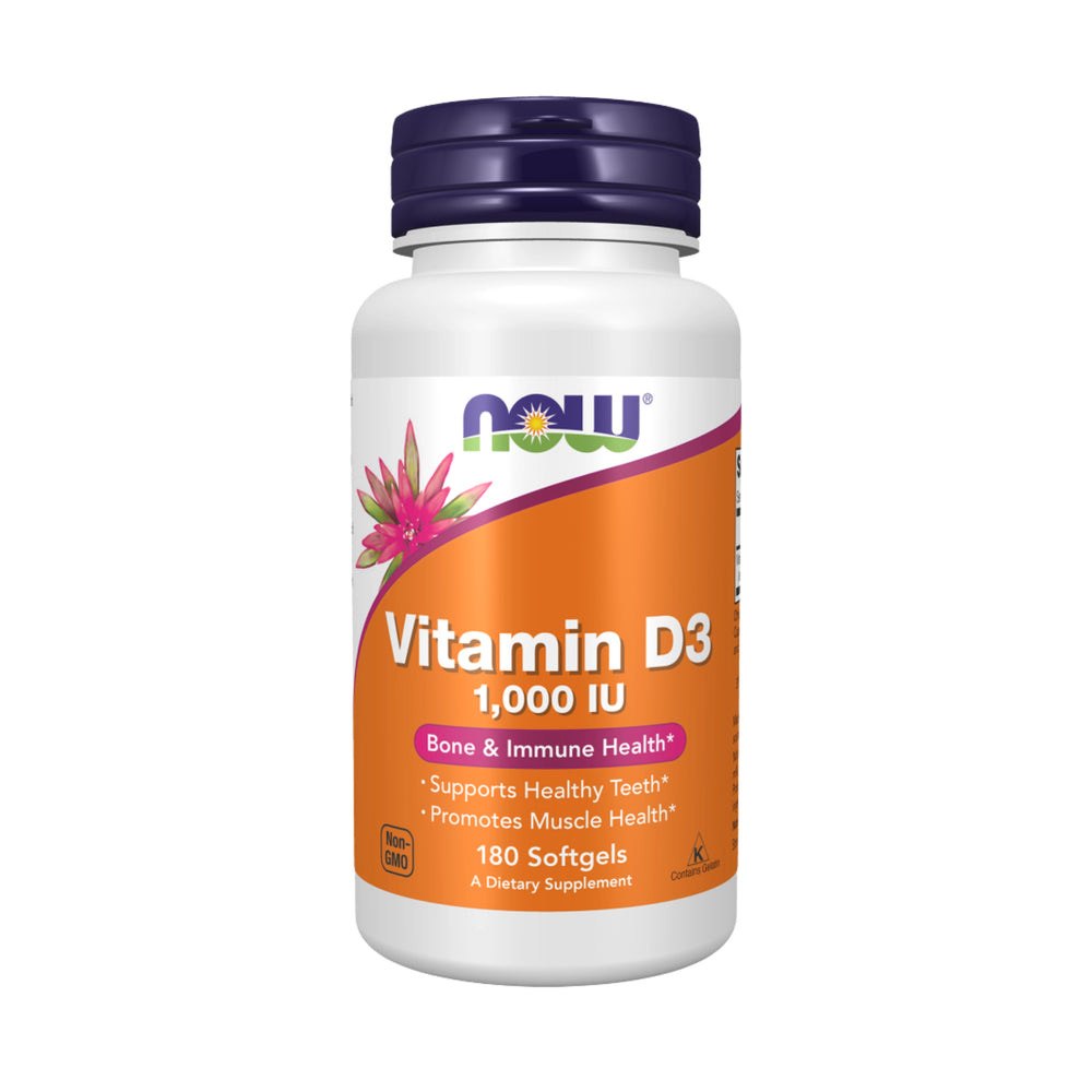 NOW Foods, Vitamin D-3, High Potency, 1,000 IU, 180 Softgels