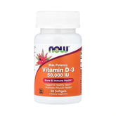 NOW Foods, Vitamin D-3, Max Potency, 50,000 IU, 50 Softgels