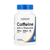 Nutricost, Caffeine + Theanine Capsules, 100 Mg, 30 Capsules