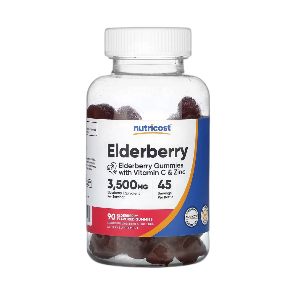 Nutricost, Elderberry, 90 Flavored Gummies