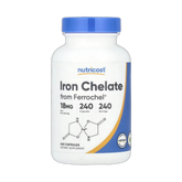 Nutricost, Iron Chelate From Ferrochel®, 18 mg, 240 Capsules