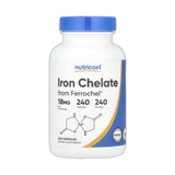 Nutricost, Iron Chelate From Ferrochel®, 18 mg, 240 Capsules