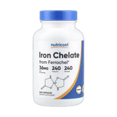 Nutricost, Iron Chelate From Ferrochel®, 36 mg, 240 Capsules