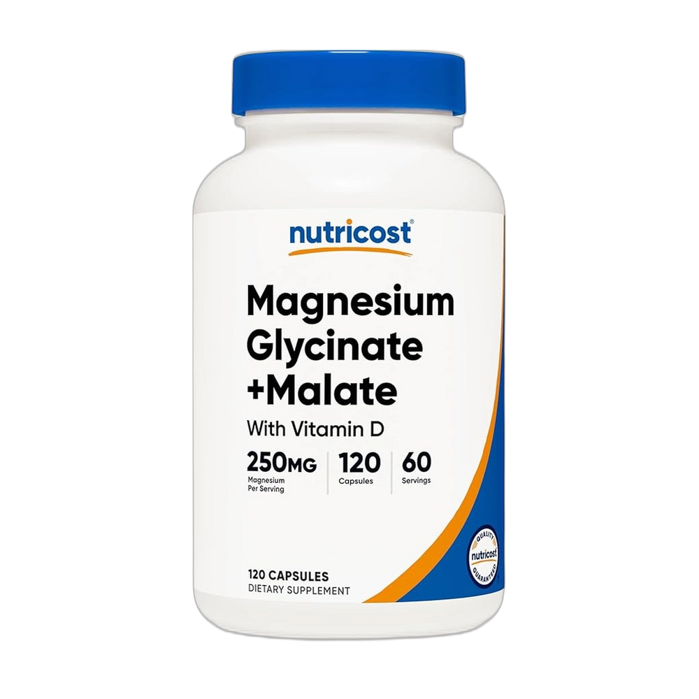 Nutricost, Magnesium Glycinate + Malate, 250mg, 120 Capsules