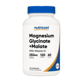 Nutricost, Magnesium Glycinate + Malate, 250mg, 120 Capsules