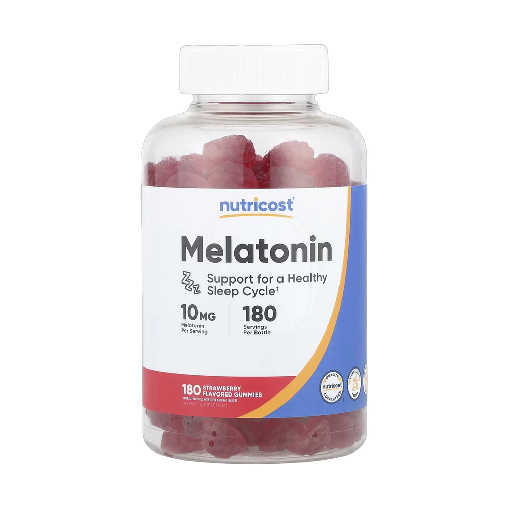 Nutricost, Melatonin Gummies, Strawberry, 10 mg, 180 Gummies