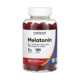 Nutricost, Melatonin Gummies, Strawberry, 3 mg, 180 Gummies