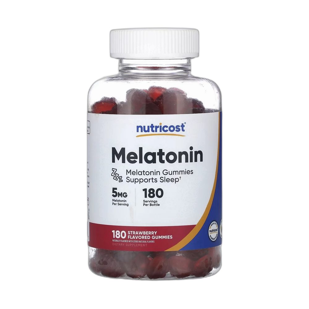 Nutricost, Melatonin, Strawberry, 5 mg, 180 Gummies