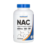 Nutricost, NAC, Vegan N-Acetyl L-Cysteine, 600 mg, 180 Capsules