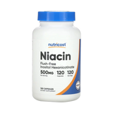 Nutricost, Niacin, Flush-Free, 500 mg, 120 Capsules