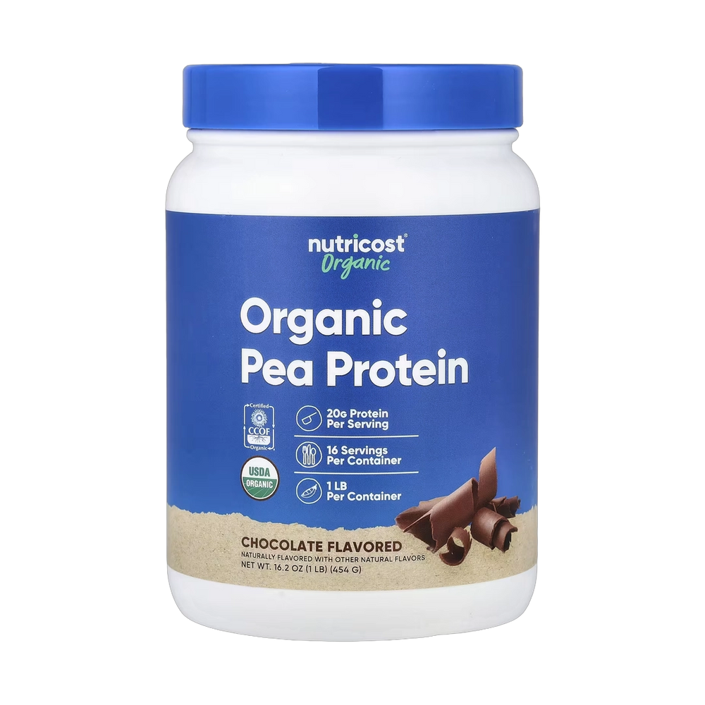 Nutricost, Organic Pea Protein, Chocolate, 1 lb, 454 g