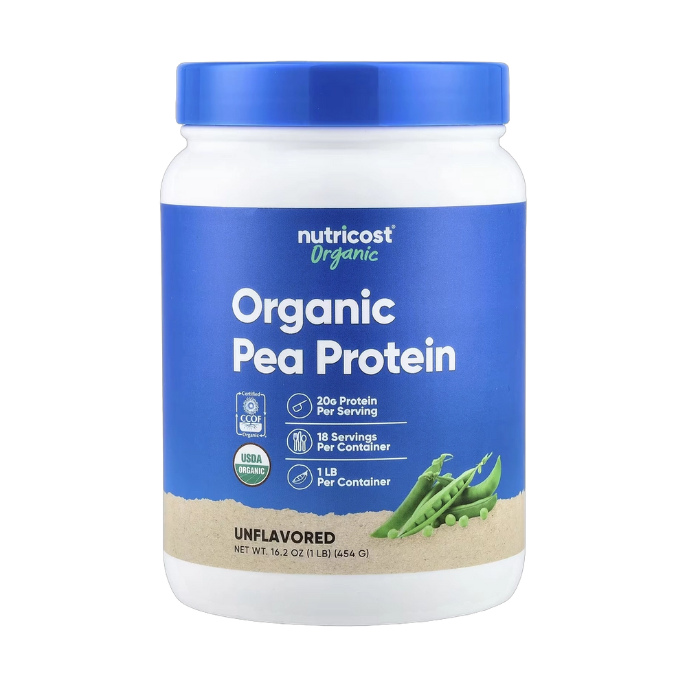 Nutricost, Organic Pea Protein, Unflavored, 1 lb, 454 g