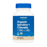 Nutricost Organic Spirulina + Chlorella (3,000mg) 180 Tablets
