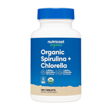 Nutricost Organic Spirulina + Chlorella (3,000mg) 180 Tablets