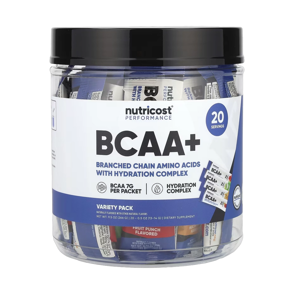 Nutricost, Performance, BCAA +, Variety Pack, 20 Packets, 0.5 oz (13-14 g) Each
