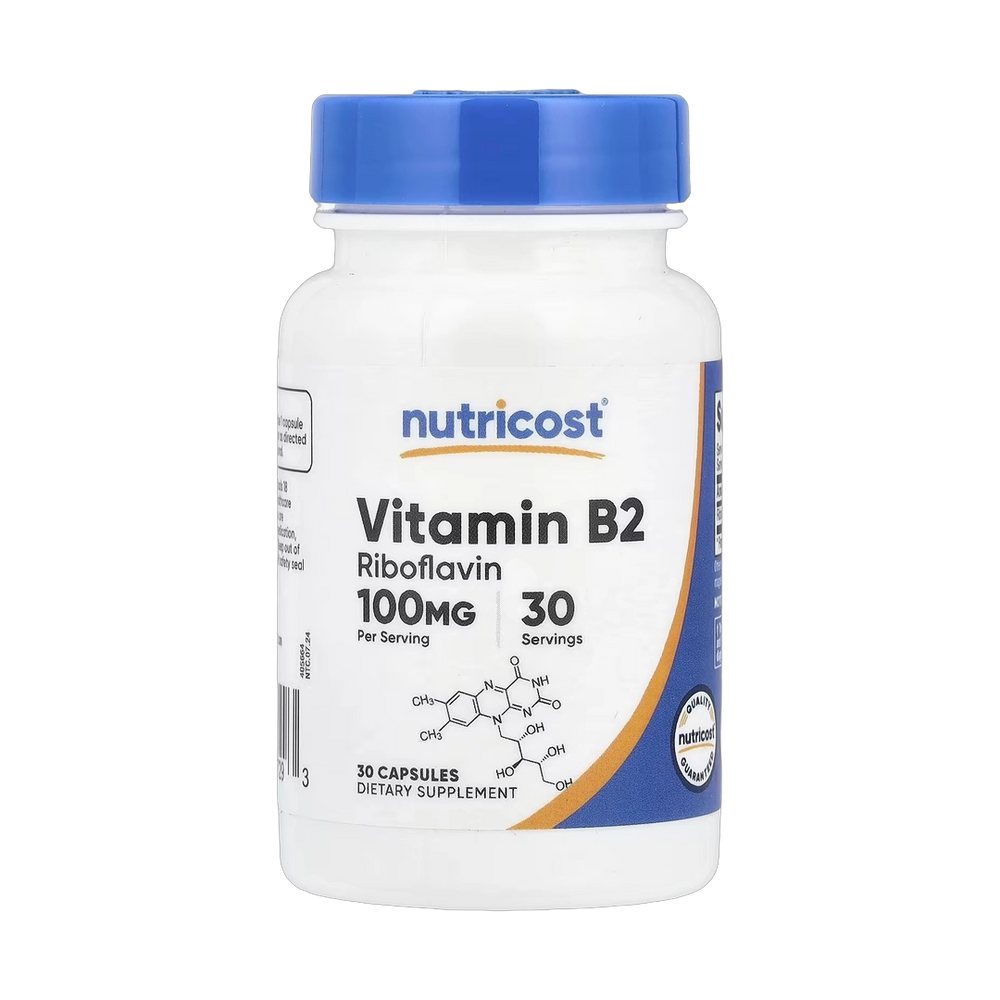 Nutricost, Vitamin B2, 100 mg, 30 Capsules
