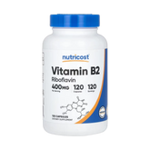 Nutricost, Vitamin B2, 400 mg, 120 Capsules