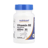 Nutricost, Vitamin B2, 400 mg, 30 Capsules