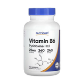 Nutricost, Vitamin B6, Pyridoxine HCl, 25 mg, 240 Capsules