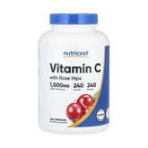 Nutricost, Vitamin C with Rose Hips, 1,000 mg, 240 Capsules