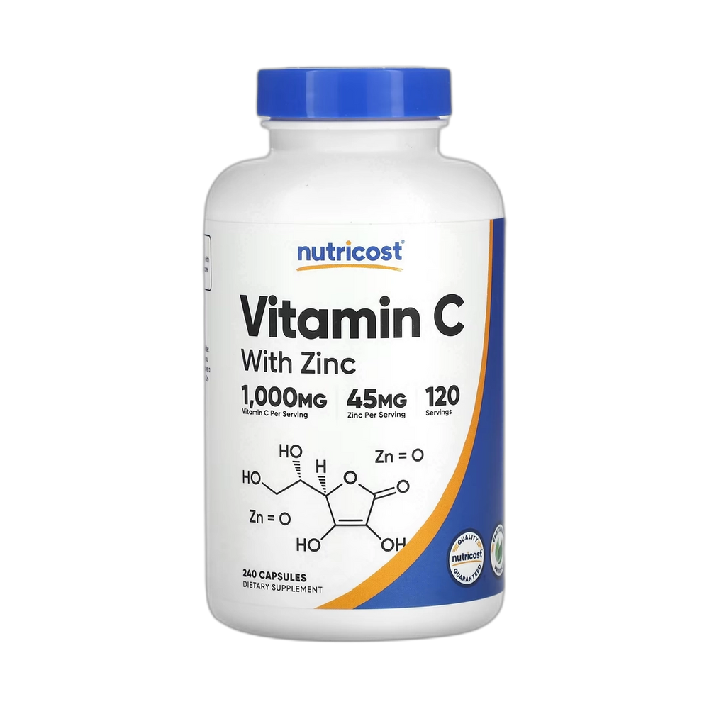Nutricost, Vitamin C with Zinc, 240 Capsules