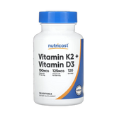 Nutricost, Vitamin K2 + Vitamin D3, 120 Softgels