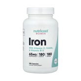 Nutricost, Women, Iron With Vitamin C, Folate, & Vitamin B12, 180 Capsules