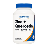 Nutricost Zinc + Quercetin Supplement (50mg Zinc, 800mg Quercetin) 120 Capsules