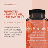 Reserveage Beauty, Tres Beauty 3 with Biotin & Hyaluronic Acid, 90 Capsules