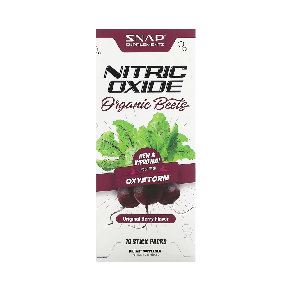Snap Supplements, Nitric Oxide, Organic Beets, Original Berry, 10 Stick Packs, 0.29 Oz
