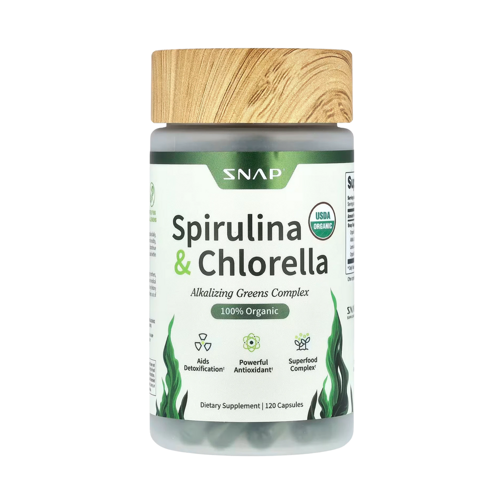 Snap Supplements, Spirulina & Chlorella, 120 Capsules