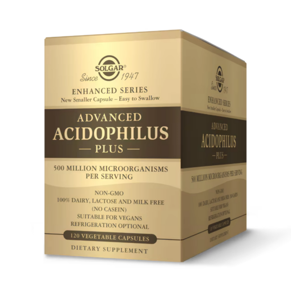 Solgar, Advanced Acidophilus Plus, 2 Mg, 120 Vegetable Capsules