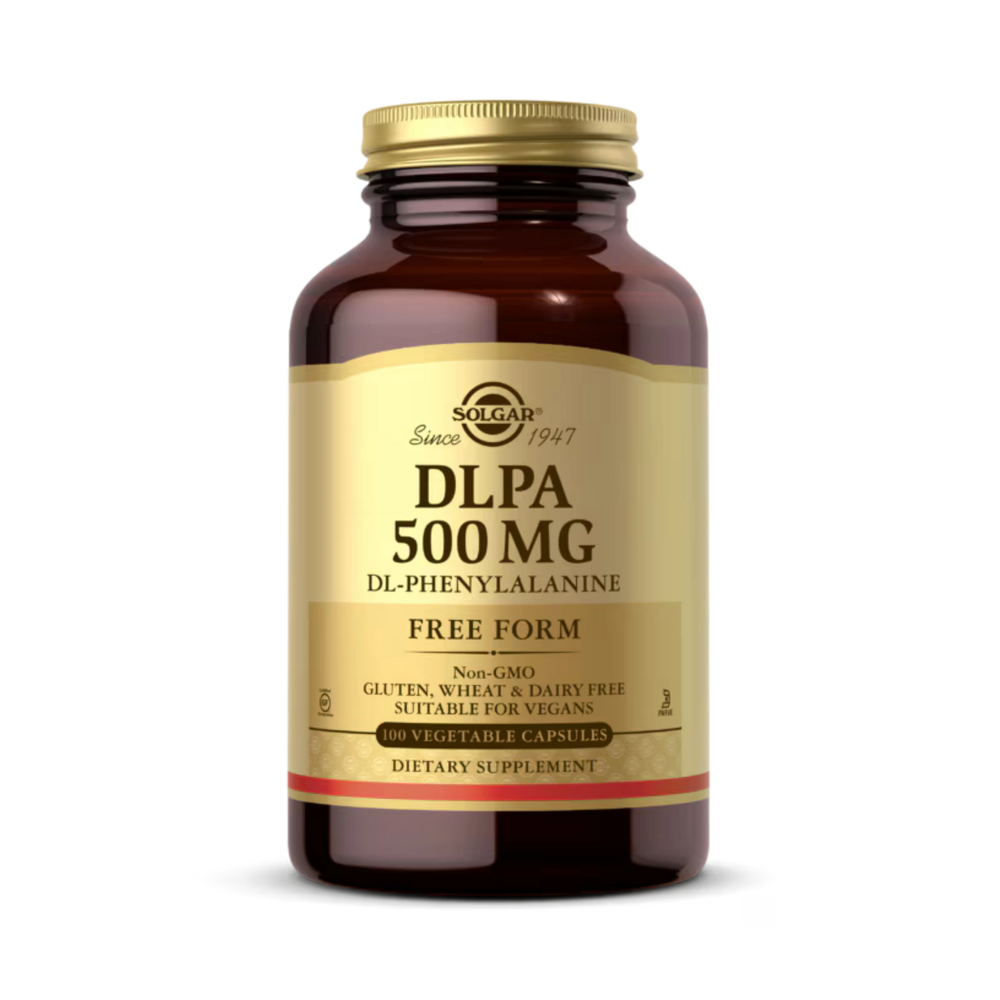 Solgar, DLPA, DL-Phenylalanine, Free Form, 500 Mg, 100 Vegetable Capsules