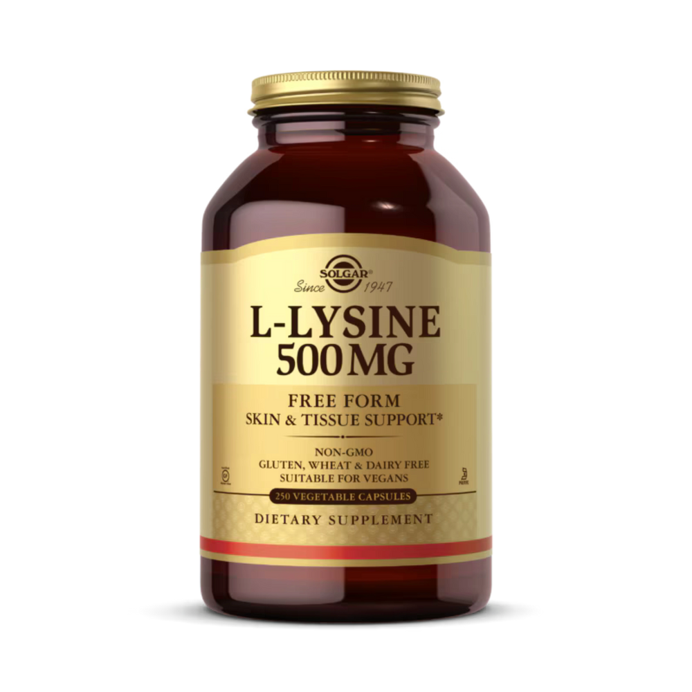 Solgar, L-Lysine, Free Form, 500 Mg, 250 Vegetable Capsules