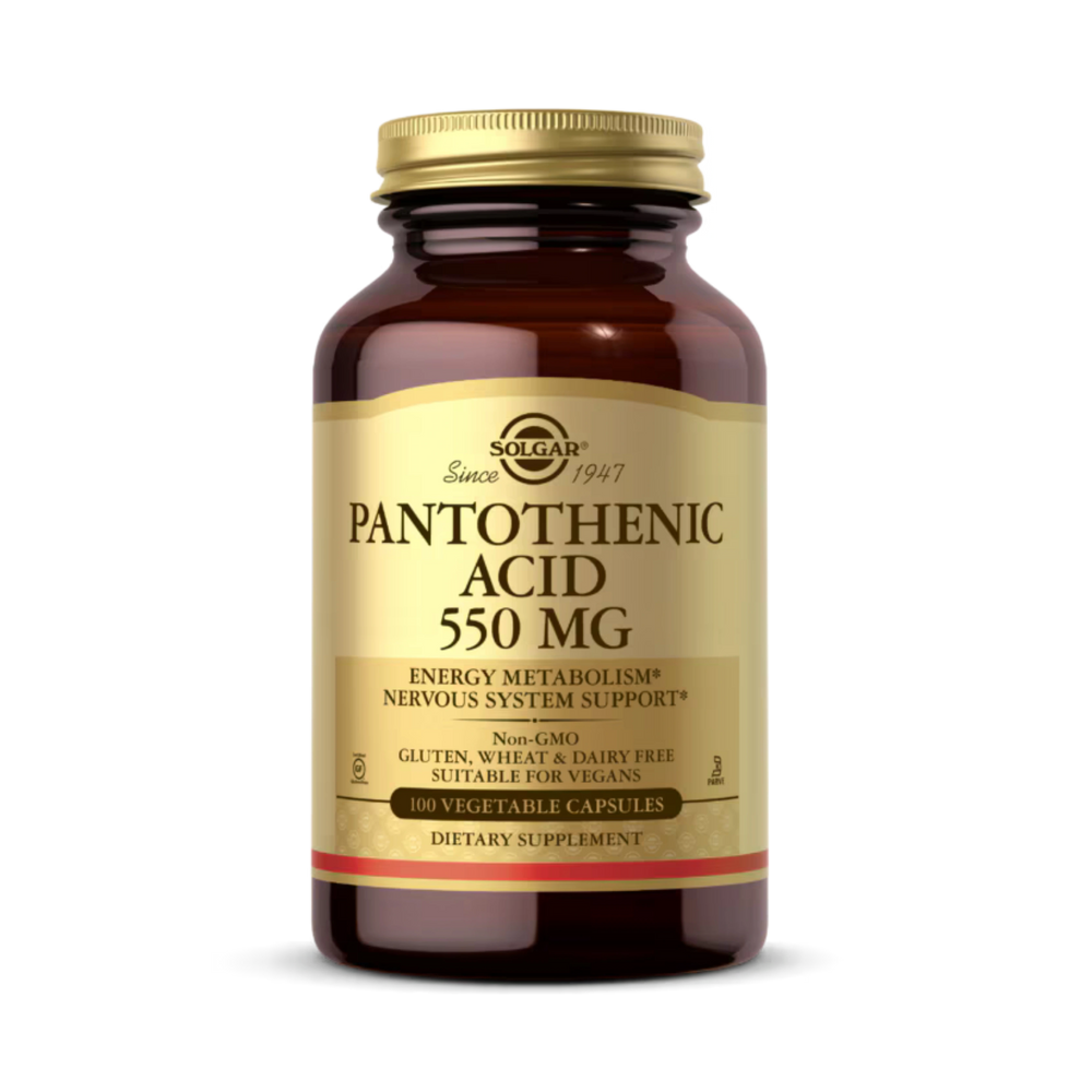 Solgar, Pantothenic Acid, 550 Mg, 100 Vegetable Capsules