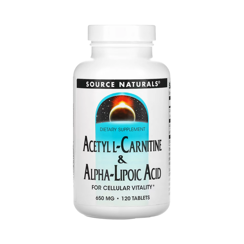 Source Naturals, Acetyl L-Carnitine & Alpha-Lipoic Acid, 650 Mg, 120 Tabs