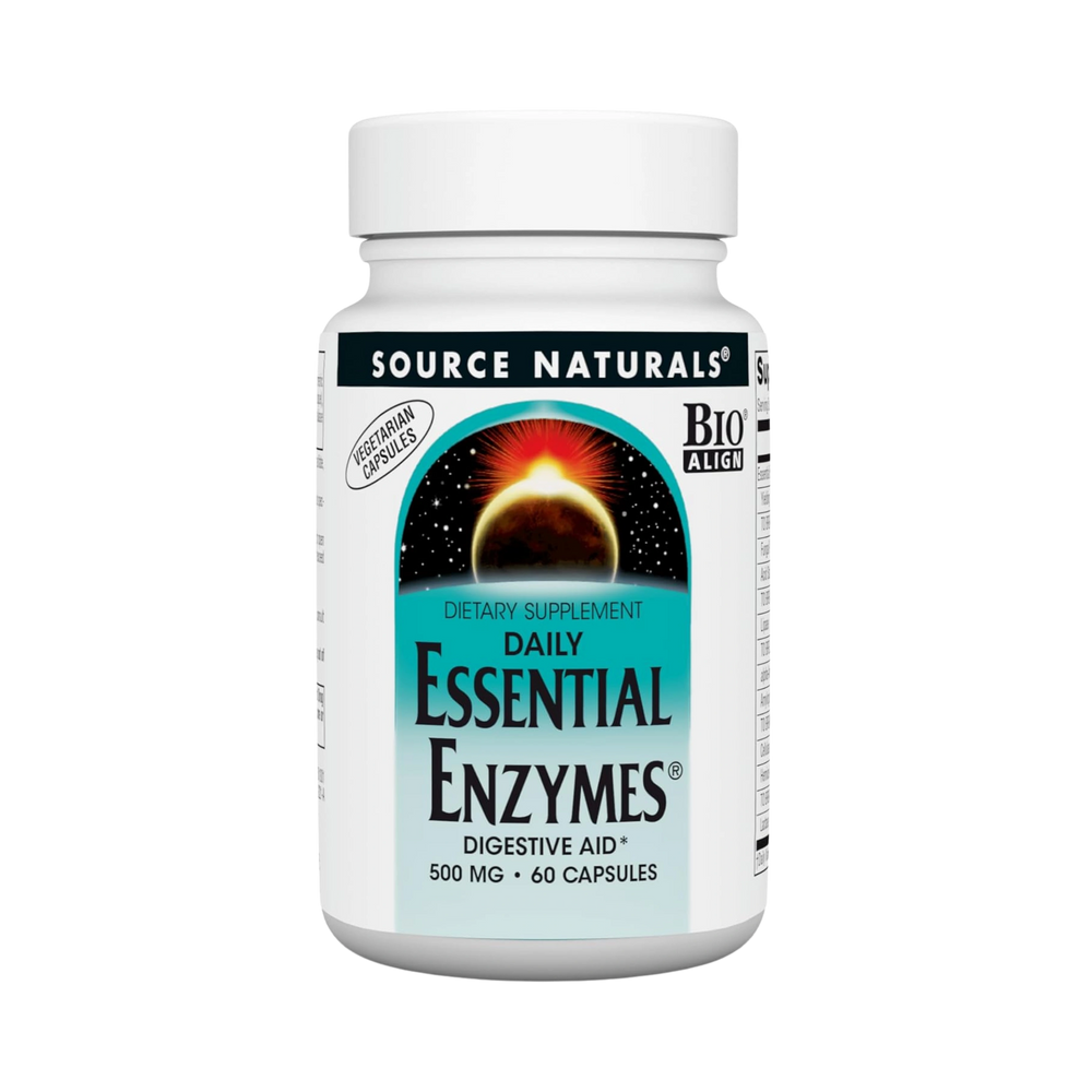 Source Naturals, Essential Enzymes Daily, 500 Mg, 60 Vegi Capsules